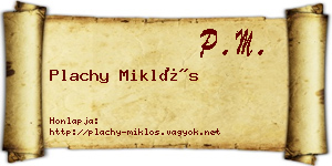 Plachy Miklós névjegykártya