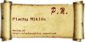 Plachy Miklós névjegykártya