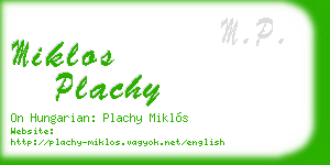 miklos plachy business card